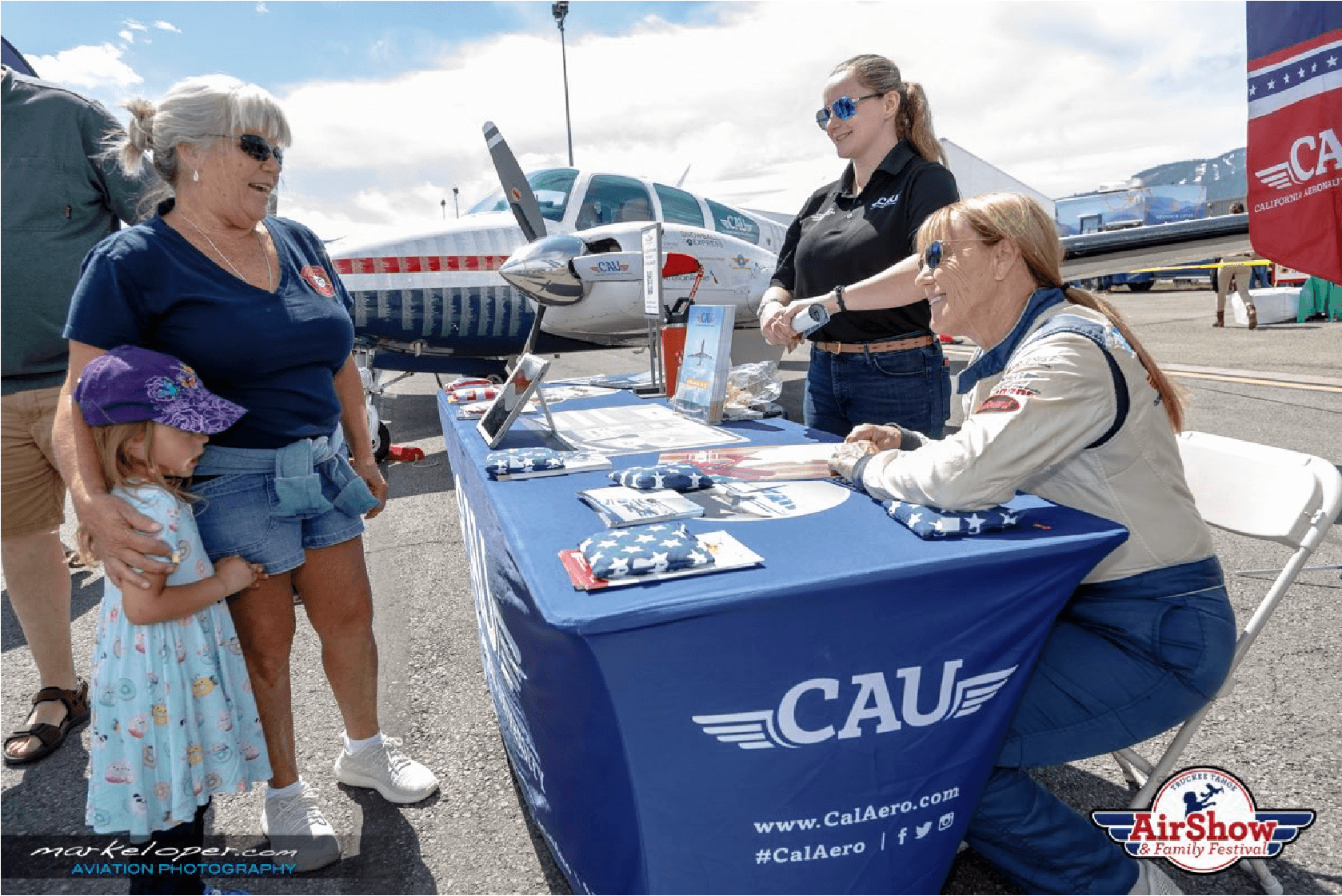 Vicky and CAU outreach at air show