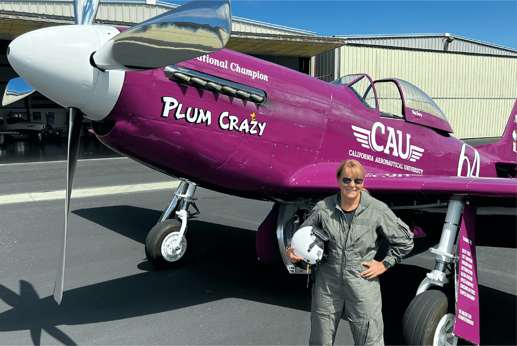 Vicky and Plum Crazy P51 Mustang