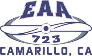 EAA 723 logo with stylized airplane propeller inside an oval and text "Camarillo, CA" beneath.