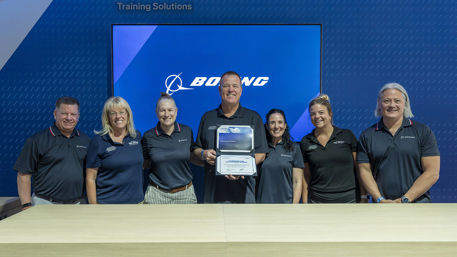 Boeing and CAU personnel at the collaboration signing ceremony